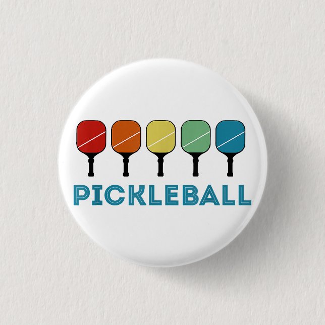 Funny Pickleball Retro Vintage  Button (Front)