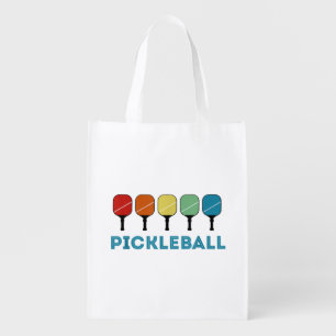 Funny Pickleball Retro Vintage Grocery Bag
