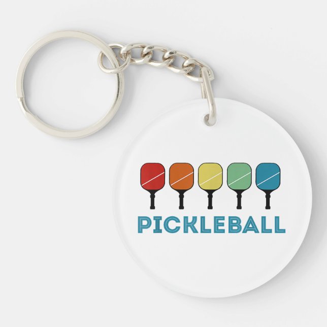 Funny Pickleball Retro Vintage  Keychain (Front)