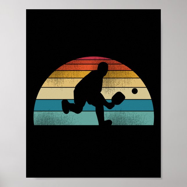 Funny Pickleball Retro Vintage Poster (Front)
