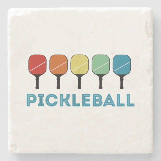 Funny Pickleball Retro Vintage  Stone Coaster (Front)