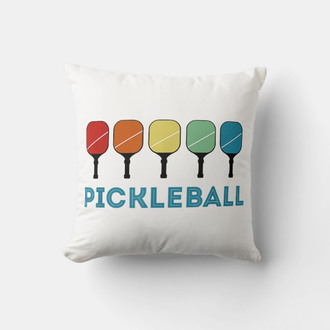 Funny Pickleball Retro Vintage  Throw Pillow (Front)