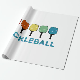Funny Pickleball Retro Vintage Wrapping Paper