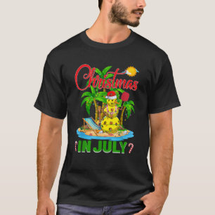 Funny Pickleball Santa Hat Hawaiian Christmas In J T-Shirt