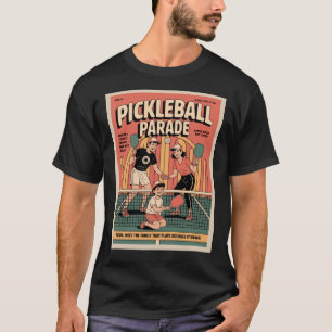 Funny Pickleball Serve First Eat Later Poster T-Shirt