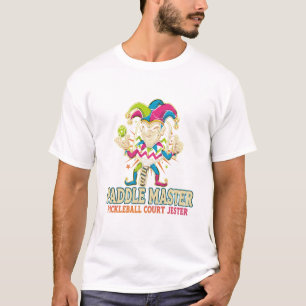 Funny Pickleball Shirt Retro Paddle Jester Humor T