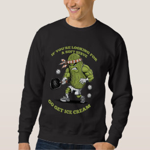 Funny Pickleball Soft Serve Lover Pun Pickle Ball  Sweatshirt