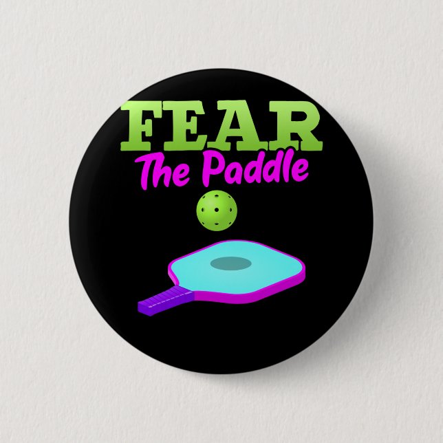 Funny Pickleball Sport Lover Paddle Button (Front)