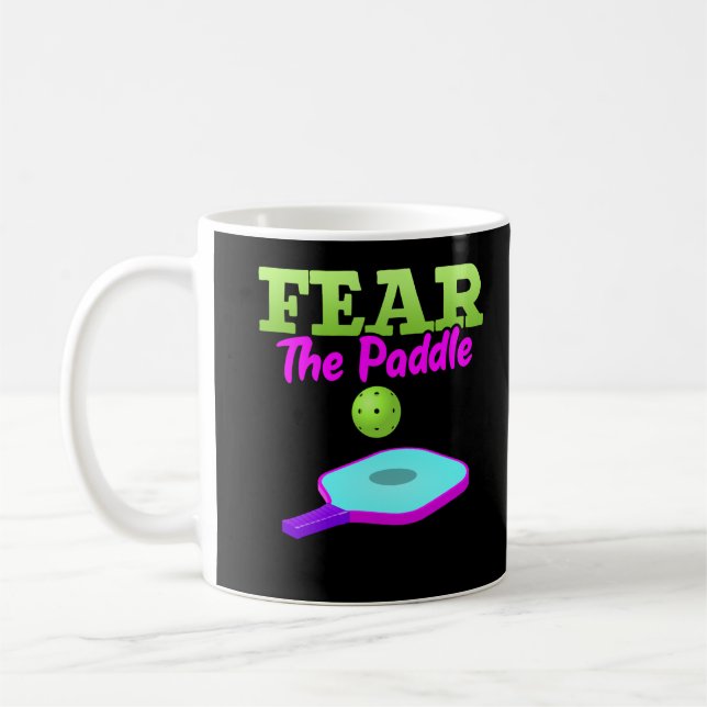 Funny Pickleball Sport Lover Paddle Coffee Mug (Left)