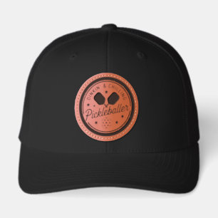 Funny Pickleball Sports DINKIN' & CHILLING Leather Patch Hat