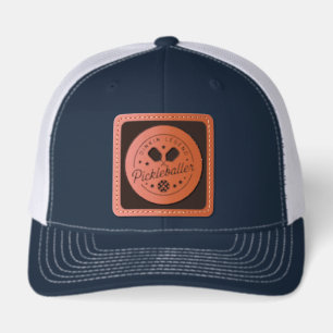 Funny Pickleball Sports DINKIN' LEGEND Leather Patch Hat
