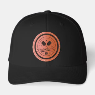 Funny Pickleball Sports DINKIN' SURVIVOR Fan Club Leather Patch Hat