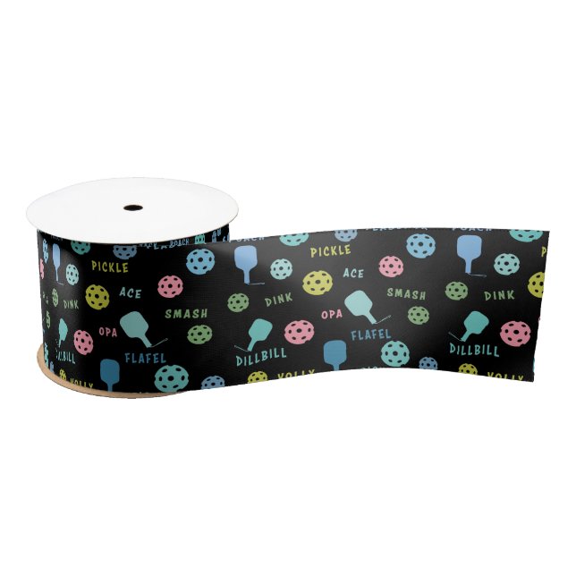 Funny Pickleball Talk Satin Ribbon (Spool)