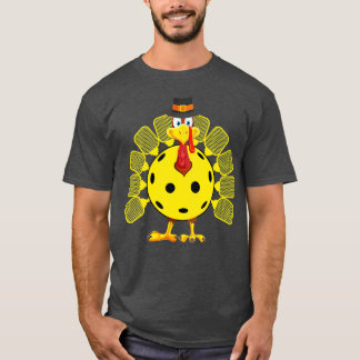 Funny Pickleball Thanksgiving Golf Ball Turkey Lov T-Shirt
