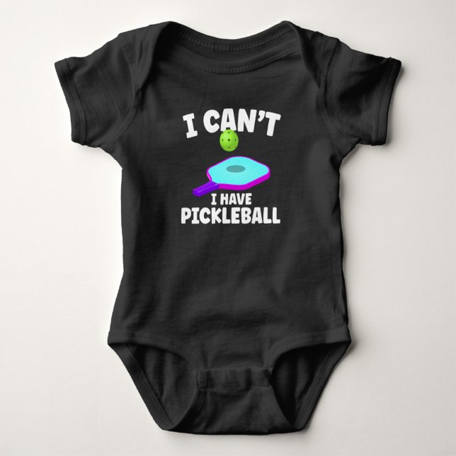 Funny Pickleball Training Joke Pickleball Player Baby Bodysuit (Front)
