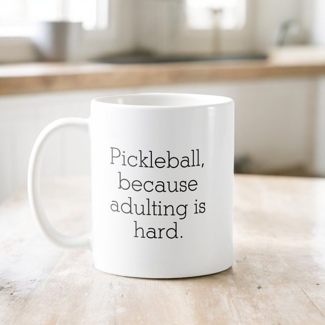Funny Pickleball Typography Simple Minimalist Coffee Mug (Creator Uploaded)