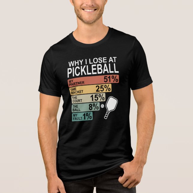 Funny Pickleball –Why I Lose At Pickleball Tri-Blend Shirt (Front)