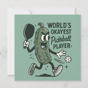 Funny Pickleball World's Okayest Pickleball Player Card