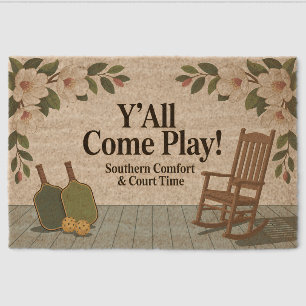 Funny Pickleball Y’All Come Play Welcome Mat