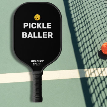 Funny Pickleballer Custom Text Name Pickleball Paddle by colorfulgalshop at Zazzle