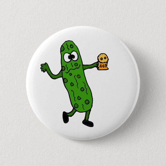 Funny Pickled Pickle Pinback Button (Front)