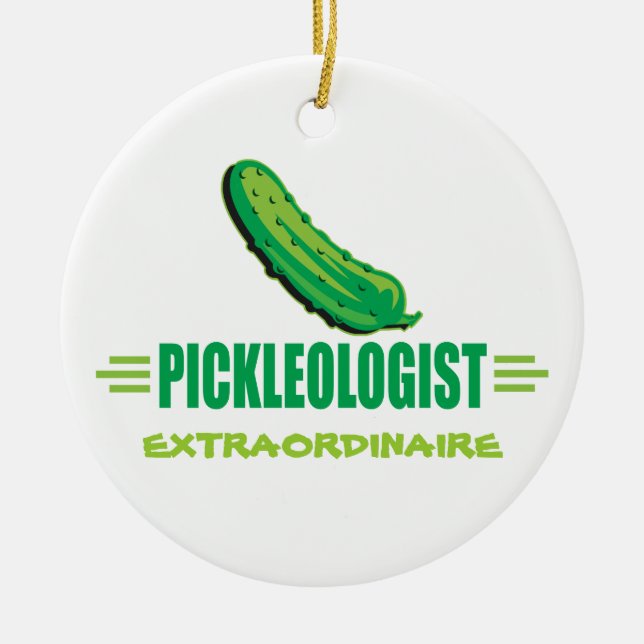 Funny Pickles Ceramic Ornament (Front)