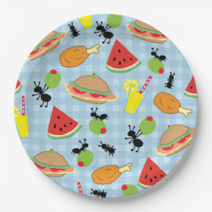 Funny Picnic Food Pattern Paper Plate