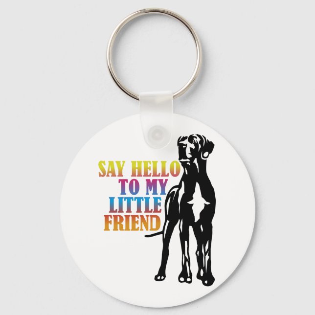 funny picture of doggen keychain (Front)