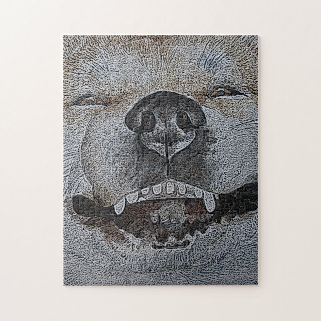 funny picture of smiling dog jigsaw puzzle (Vertical)