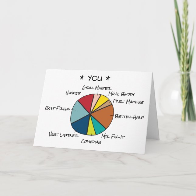 Funny Pie Chart Personalized Husband Boyfriend Card (Front)