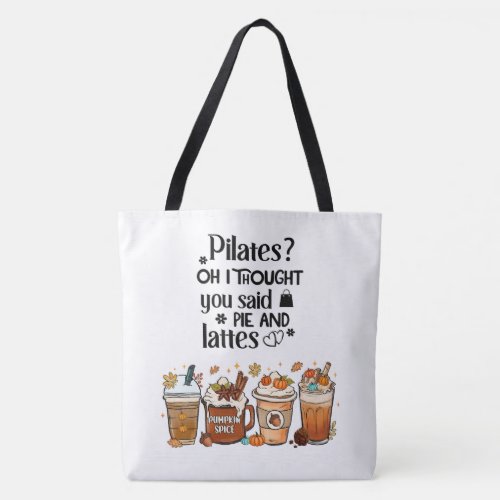 Funny Pie  Lattes Both Sides Shopping Tote
