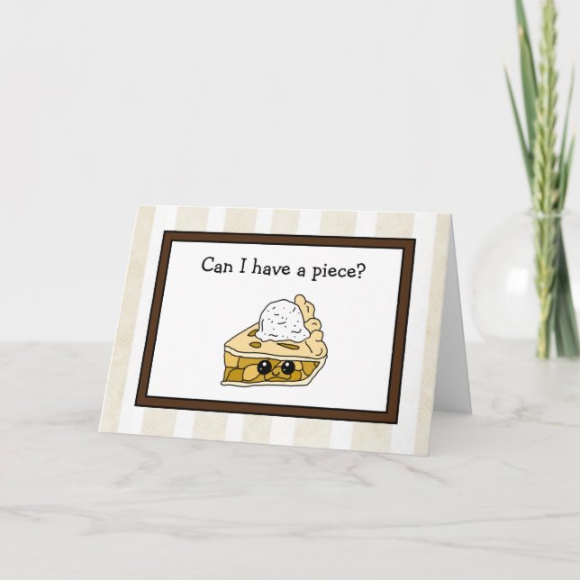 Funny Pie Pun, Happy Anniversary Romantic Humor Card (Front)