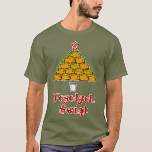 Funny Pierogi Christmas Tree  Polish food Tshirt