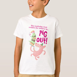 Funny Pig Birthday Cake Permission To Pig Out! T-Shirt