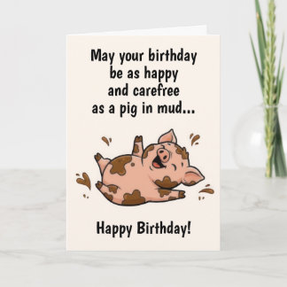 Funny Pig Birthday Card