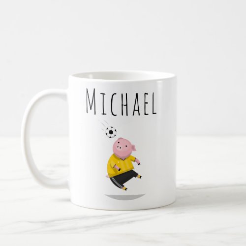 Funny Pig Boy Soccer Player Team Cute Personalized Coffee Mug