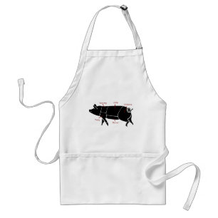 Funny Pig Butcher Chart Diagram Adult Apron