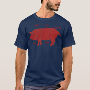 Funny Pig Butcher Chart Diagram T-Shirt
