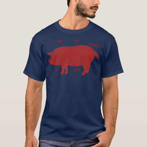 Funny Pig Butcher Chart Diagram  T_Shirt