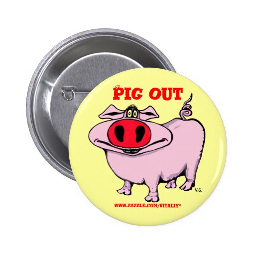 Funny pig button | Zazzle