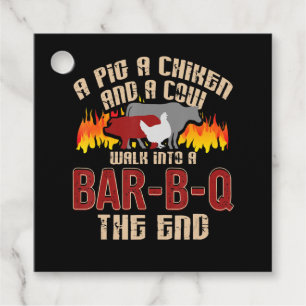 Funny Pig Chicken Cow Bar B Q Bbq Chef Cookie Cook Favor Tags