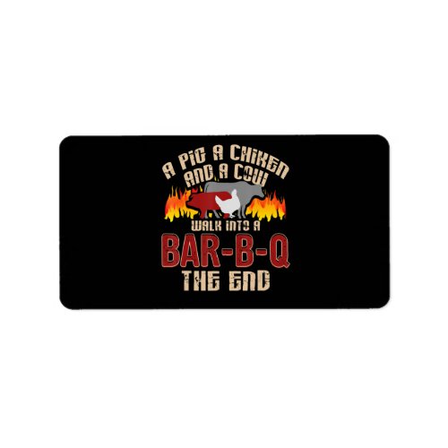 Funny Pig Chicken Cow Bar B Q Bbq Chef Cookie Cook Label