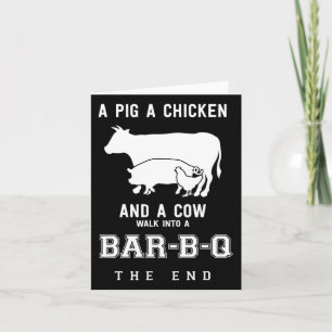 Funny Pig Chicken Cow Story Of Bbq Master Roast Gr Card
