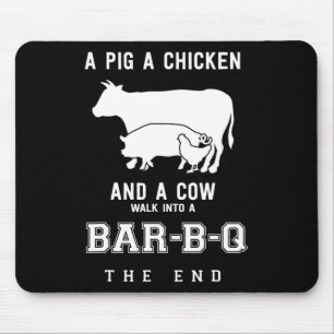 Funny Pig Chicken Cow Story Of Bbq Master Roast Gr Mouse Pad