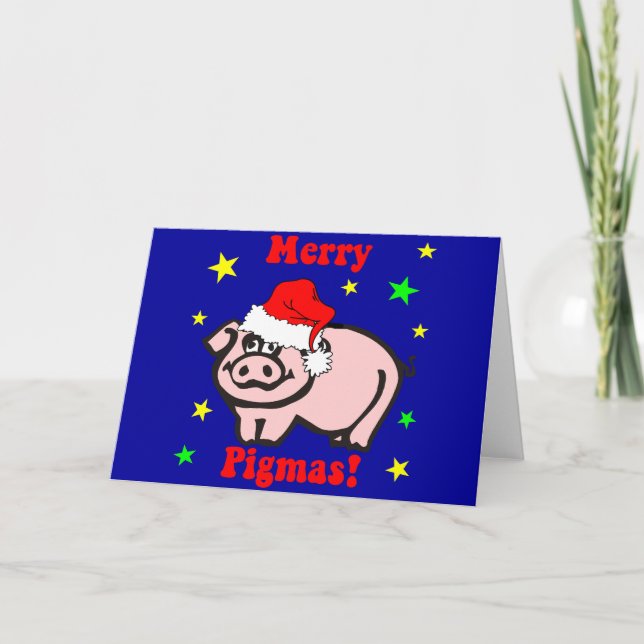 Funny pig Christmas Holiday Card (Front)