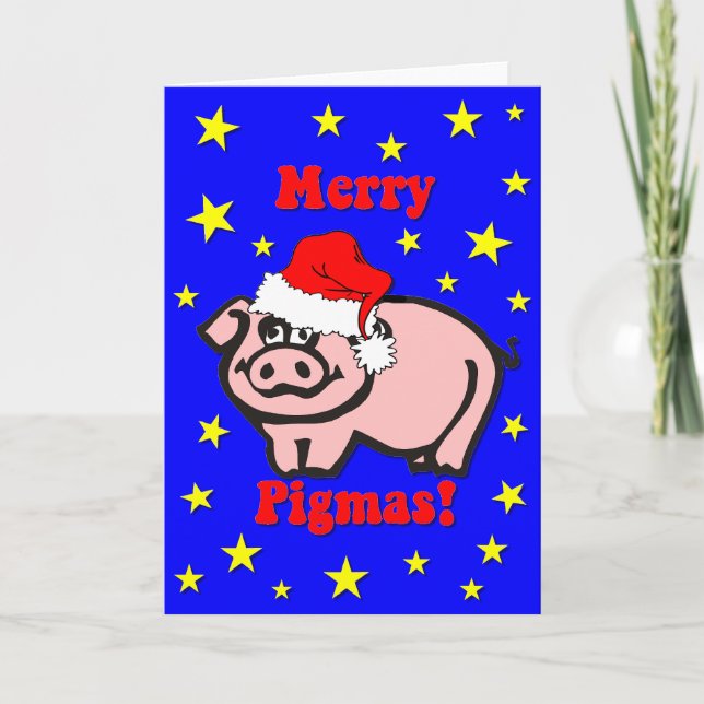 Funny pig Christmas Holiday Card (Front)