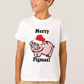 Funny Pig Christmas T-shirt by holidaysboutique at Zazzle