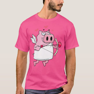 Funny Pig Cupid Love Valentines Day Pig Lover T-Shirt