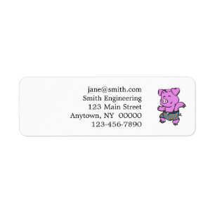 Funny Pig dancing cartoon choose background colo Label