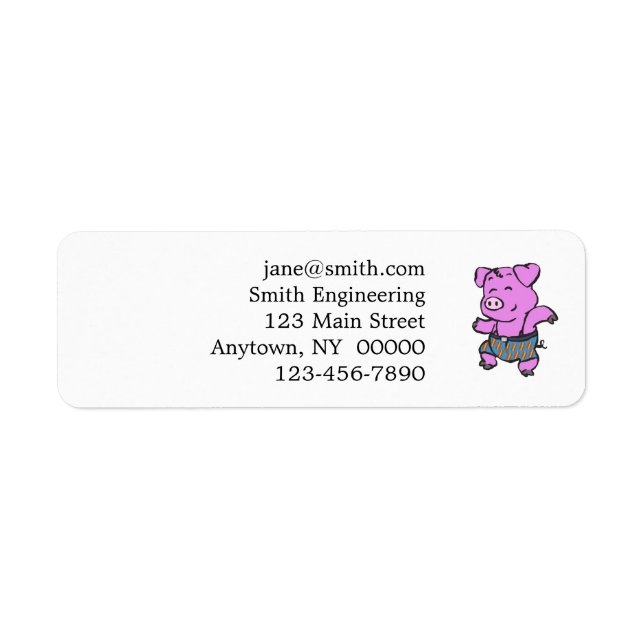 Funny Pig dancing cartoon | choose background colo Label (Front)